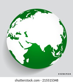 Globo verde moderno. Ilustración vectorial.