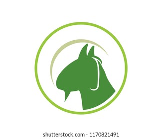 Modern Green Goat And Round Plate Halal Restaurant Logo Illustration In Isolated White Background