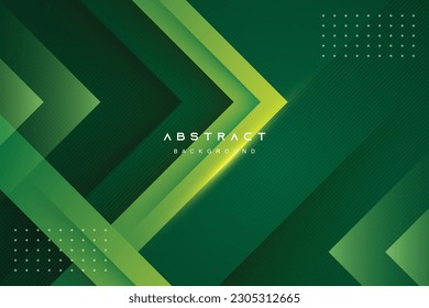 fondo abstracto de gradiente verde moderno con elementos de corte de papel 3D realistas y brillantes