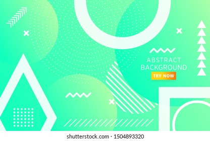 modern green gradient abstract geometric shape background with dots. can be used in cover design, poster, flyer, book design, website backgrounds or advertising. vector illustration.