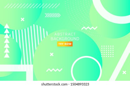 modern green gradient abstract geometric shape background with dots. can be used in cover design, poster, flyer, book design, website backgrounds or advertising. vector illustration.