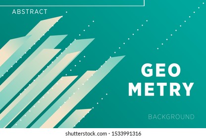 modern green gradient abstract geometry shape background with line and dots.can be used in cover design, poster, flyer, book design, website backgrounds or advertising. vector illustration.