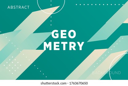 modern green gradient abstract geometry shape background with line and dots.can be used in cover design, poster, flyer, book design, website backgrounds or advertising. vector illustration.