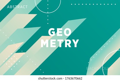 modern green gradient abstract geometry shape background with line and dots.can be used in cover design, poster, flyer, book design, website backgrounds or advertising. vector illustration.