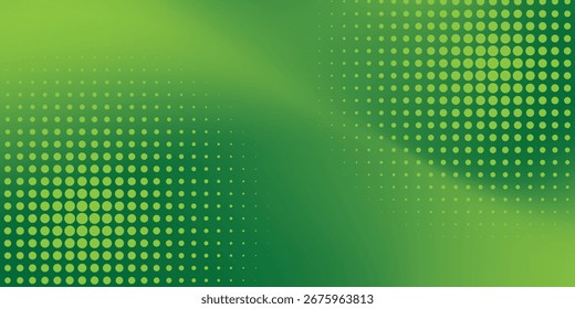 Fondo degradado verde moderno con diseño de semitono verde. Vector