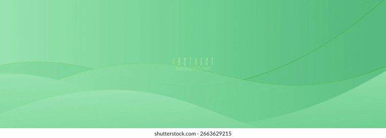 Moderner grüner Farbverlauf-Hintergrund mit Wellen. Vektor