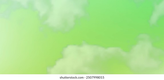 Modern green gradient backgrounds with clouds. Header banner. Bright abstract presentation backdrop. Vector illustration