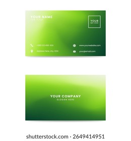 Modern Green Gradient Business Card Design for Eco and Corporate Branding