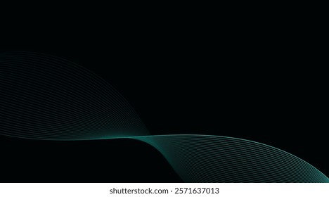 Modern green gradient flowing wave lines. Futuristic technology concept.