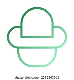 Modern Green Gradient Hat Icon Illustration