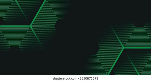 modern green gradient hexagon design on green and black gradient background. green technology design