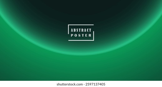 Modern green gradient poster background vector set. Minimalist style cover template with vibrant perspective 3D geometric prism shapes collection.