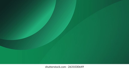 Modern green gradient poster background vector set. Minimalist style cover template with vibrant perspective 3D geometric prism shapes collection.

