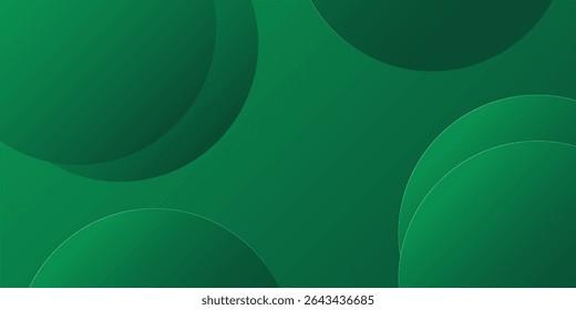 Modern green gradient poster background vector set. Minimalist style cover template with vibrant perspective 3D geometric prism shapes collection.