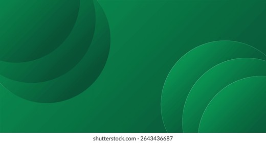 Modern green gradient poster background vector set. Minimalist style cover template with vibrant perspective 3D geometric prism shapes collection.