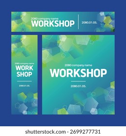 Modern Green Gradient Workshop Event Promotional Templates