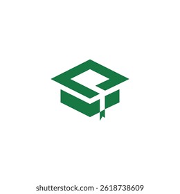 Modern Green Graduation Cap Logo for Education and Learning