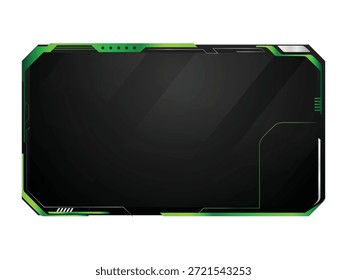 Moderno concepto de pantalla de Plantilla de gamer de flujo superpuesto de tecnología verde y gris