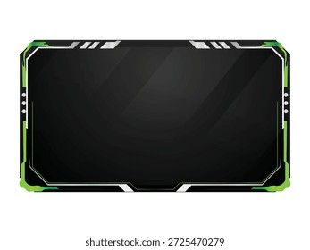 Moderno Vector de pantalla de Plantilla de gamer de flujo superpuesto de tecnología verde y gris