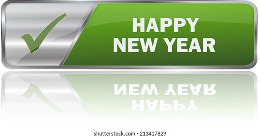 modern green happy new year label sign