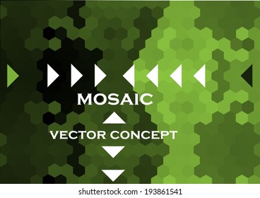modern green hexagons presentation with place for your text