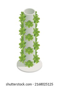 Modern green house isometric composition with isolated image of futuristic gardening appliance smart garden vector illustration