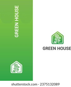 Modern Green House Logo Design Template