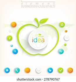 Modern green infographic design with place for your text , workflow, layout, chart,  options, web design. Vector  illustration.