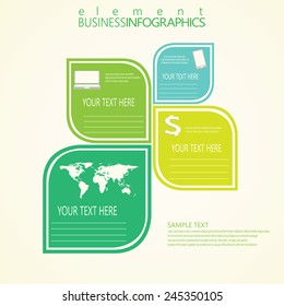 Modern green infographic design . Vector illustration .
