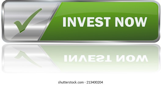 Modern Green Invest Now Label Sign