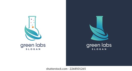 Modern green labs logo design vector collection