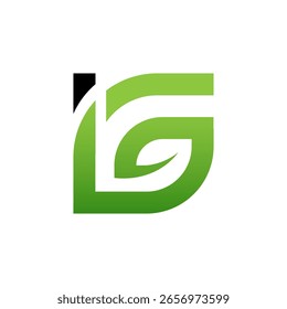  Um design moderno de folha verde integrado com uma letra estilizada "G" (ou "P" em 68-13), representando crescimento natural, inovação digital ou uma marca de ecotecnologia