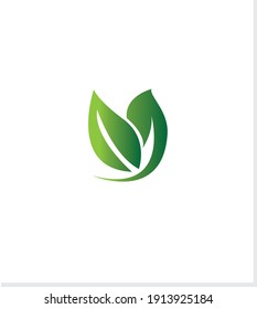 Modern green leaf logo design. Nature icon