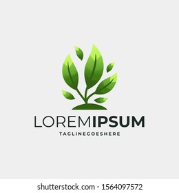 Modern Green Leaf Logo Template