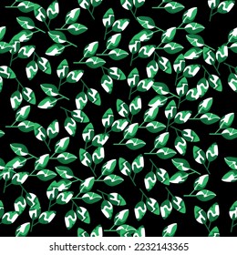 Modern green leaf motif surface pattern for textile and home decor industry