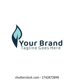 Modern green leaf tea logo design concept inspiration