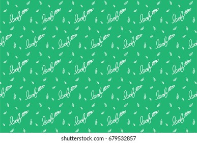 Modern green leaves pattern