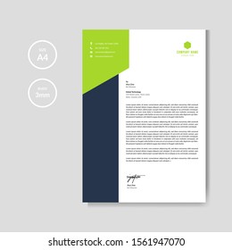 Modern green letterhead layout template vector