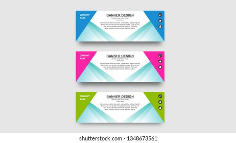 Modern Green,
light blue and pink color banner design template background