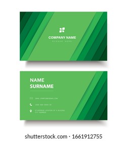 líneas verdes modernas plantillas de tarjetas de presentación de doble cara vectoriales10