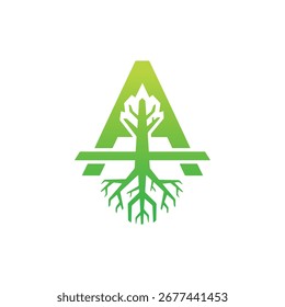 A modern, green logo featuring a stylized letter 'A' with a tree and roots integrated into the design. A symbol of nature, growth, and strong foundations.