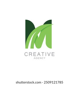 Modern Green M Logo for Creative Agency Design

