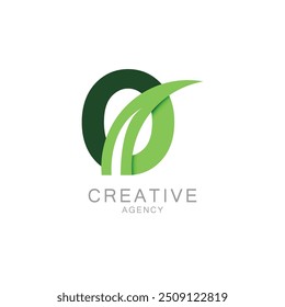 Modern Green O Logo for Creative Agency Design

