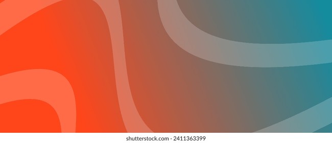 Moderne, grüne und orangefarbene Farbverlauf-Hintergründe mit Wellenlinien. Kopfbanner. Helle, geometrische abstrakte Präsentationshintergründe. Vektorgrafik