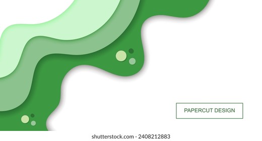 modern green papercut background design