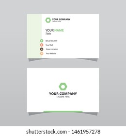 Modern green pastel business card template. Elegant element composition design with clean concept.