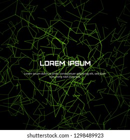 Modern green polygonal connection structure with dots and lines. Futuristic polygonal background. Business, science, medicine and technology concept design. Vector illustration.