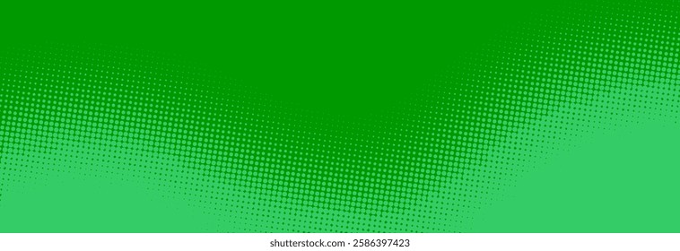 Modern green pop art background with halftone dots in comic style, vector illustration EPS10