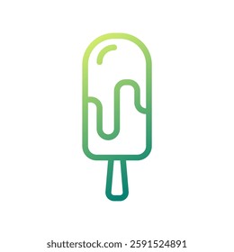 Modern Green Popsicle Icon Symbol Illustration