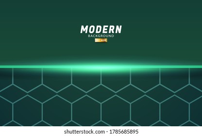 modern green premium abstract geometric shape background banner design,in hexagon texture, vector illustration.